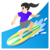 🏄🏻‍♀️ woman surfing: light skin tone display on Google